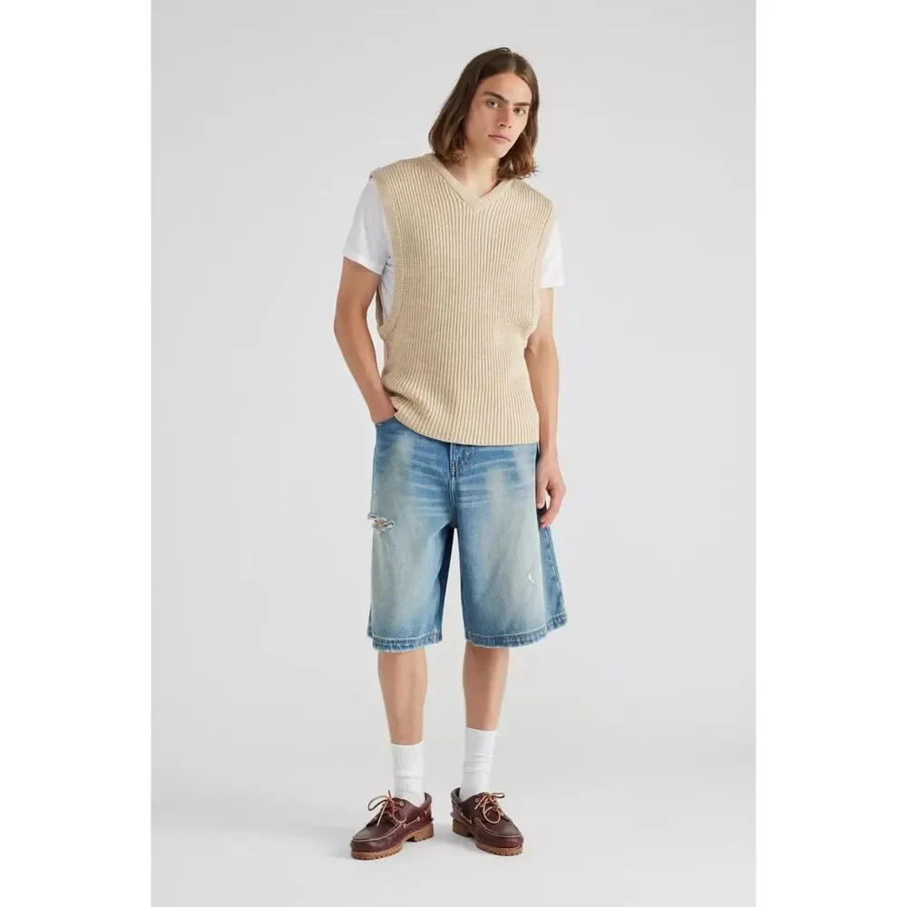 NWT Urban Outfitters Beige Sleeveless Knit Sweater Vest Tank Top Size Small NWT